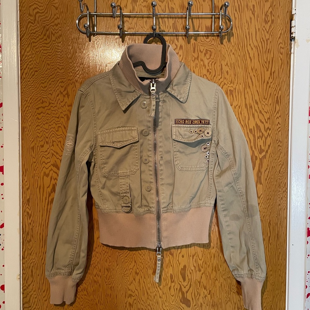 Ecko Unlimited Khaki Jacket with Iconic Print